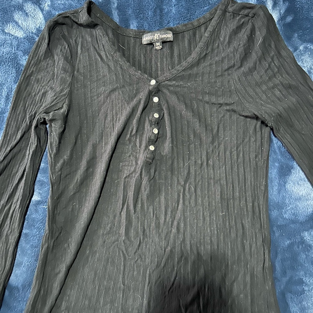 Women's Black Long Sleeve Top